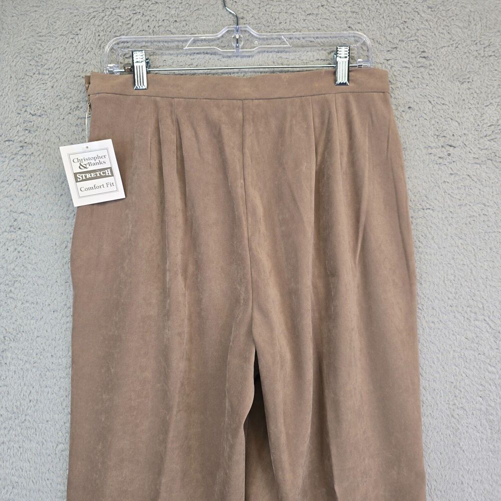 Christopher Banks Pants Womens 12 Comfort Fit Stretch Pleated High Rise Academia — image 7 of 8